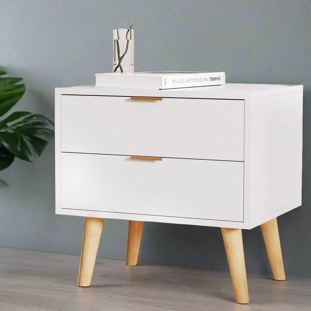 Eleganpine Bedside Table | White