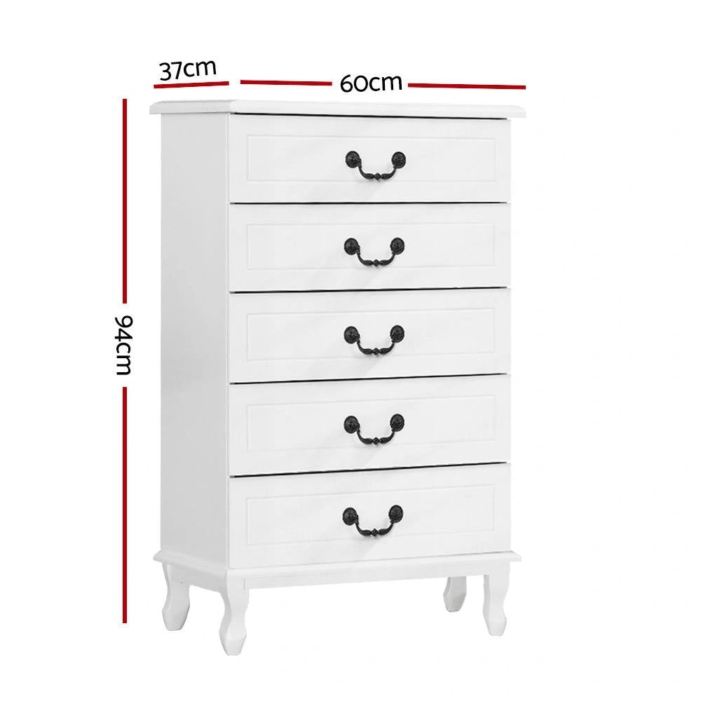 Enchanté Bedside Table & Tallboy Combo | White