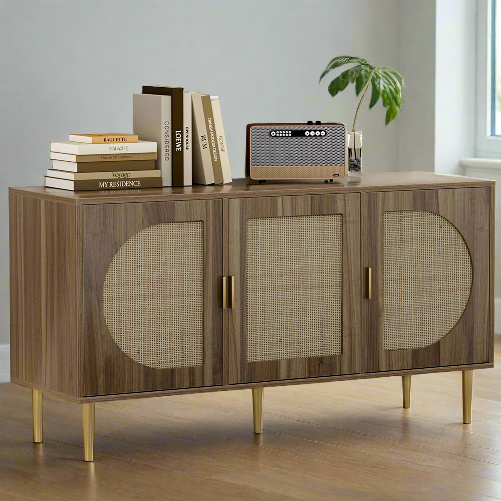 Ratwove Luxe Sideboard with 3 Doors | Dark Oak