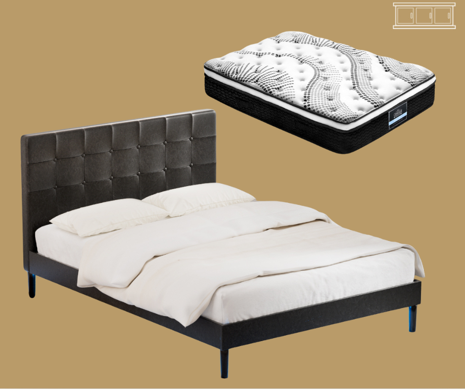 Double (Black) Ravin LED Bed Frame | Serenity Series Euro Top Mattress | Combo