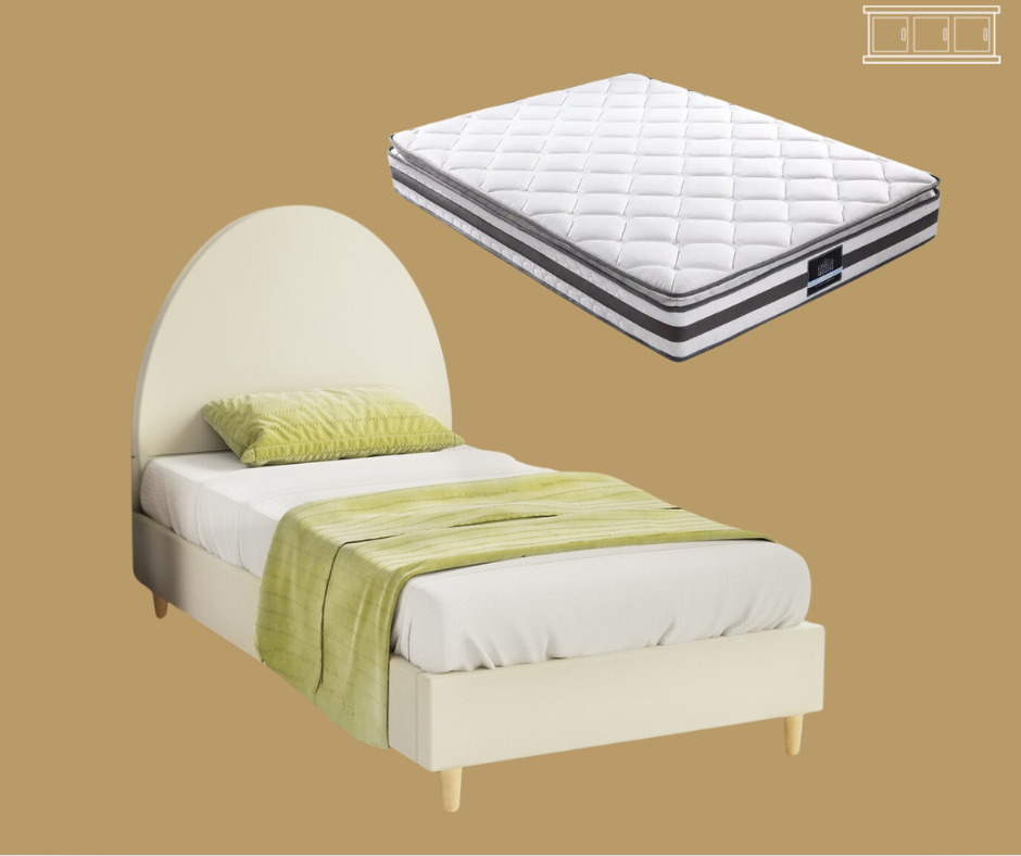 Single (Cream) Ellan Bed Frame | NormLux Series Mattress | Combo