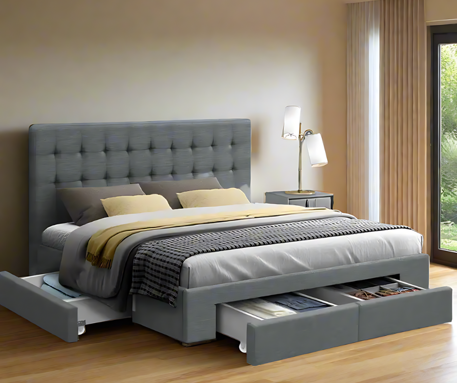 Bed Frame with 4 Drawers 