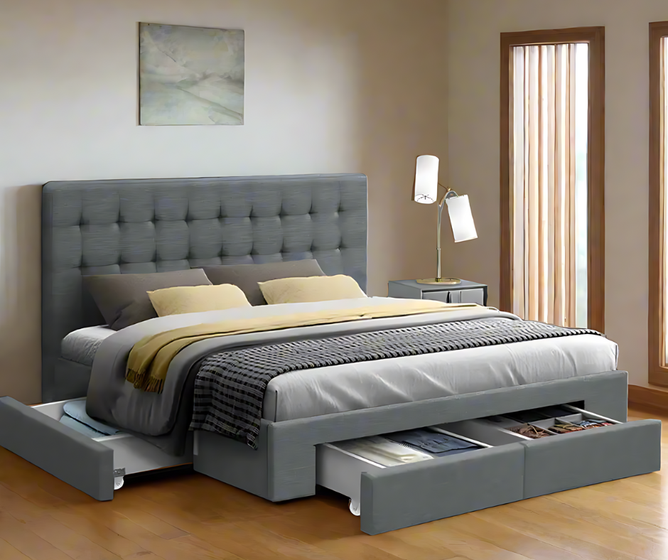 Bed Frame with 4 Drawers 