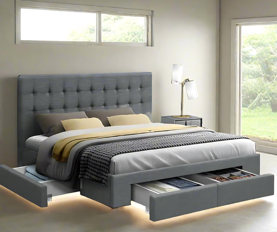 Bed Frame with 4 Drawers 