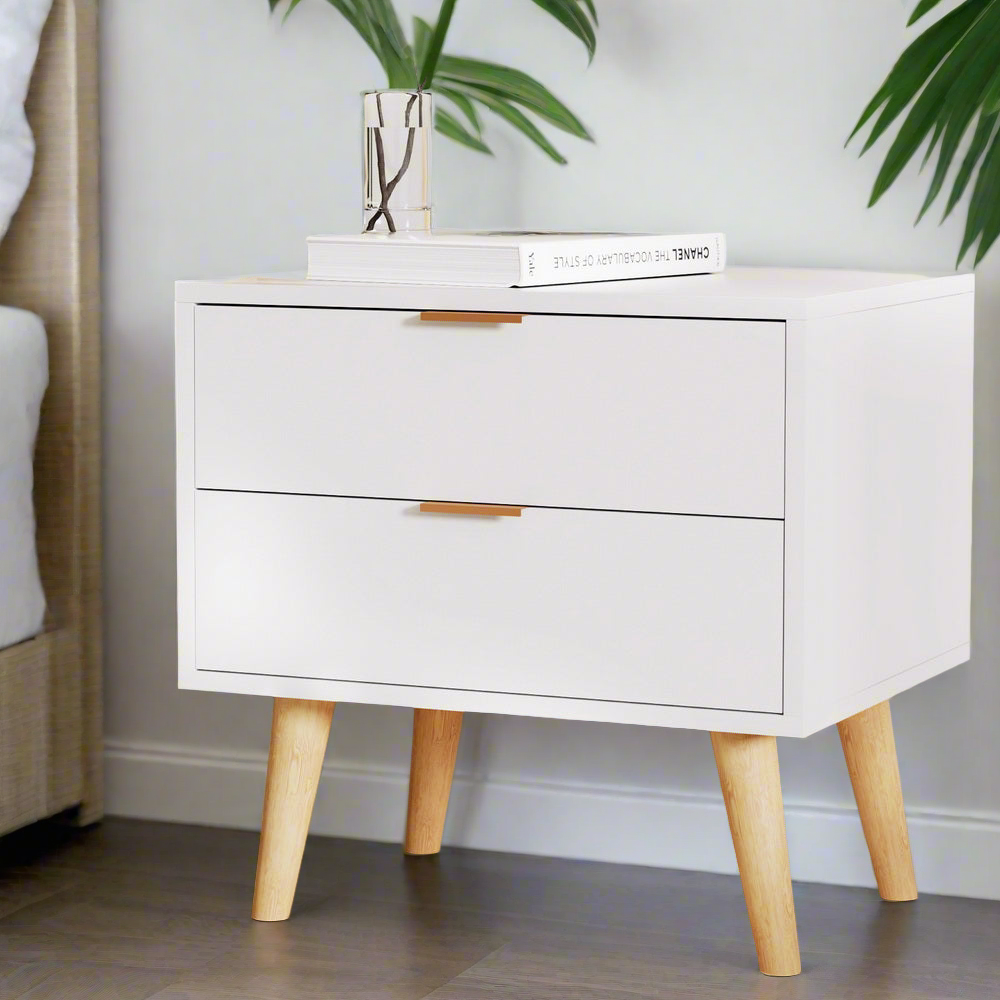 Eleganpine Bedside Table | White