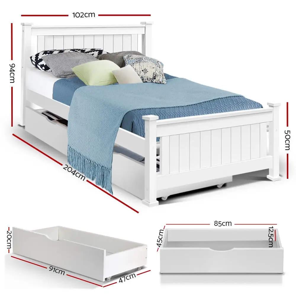 Single (White) NatureDream Bed Frame | Elysian Dream Series Mattress | Combo