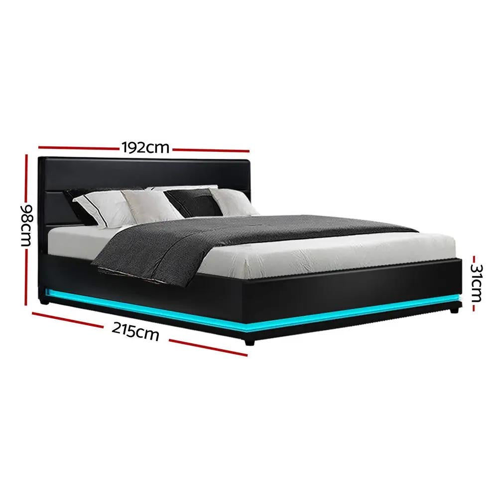 King (Black) LuxeLite LED Bed Frame | Elysian Dream Series Mattress | Combo