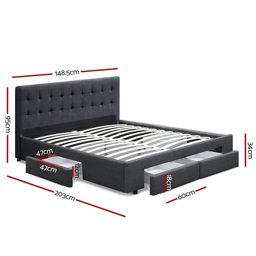 Double (Charcoal) LuxeDream Bed Frame | Serenade Luxury Series Mattress | Combo