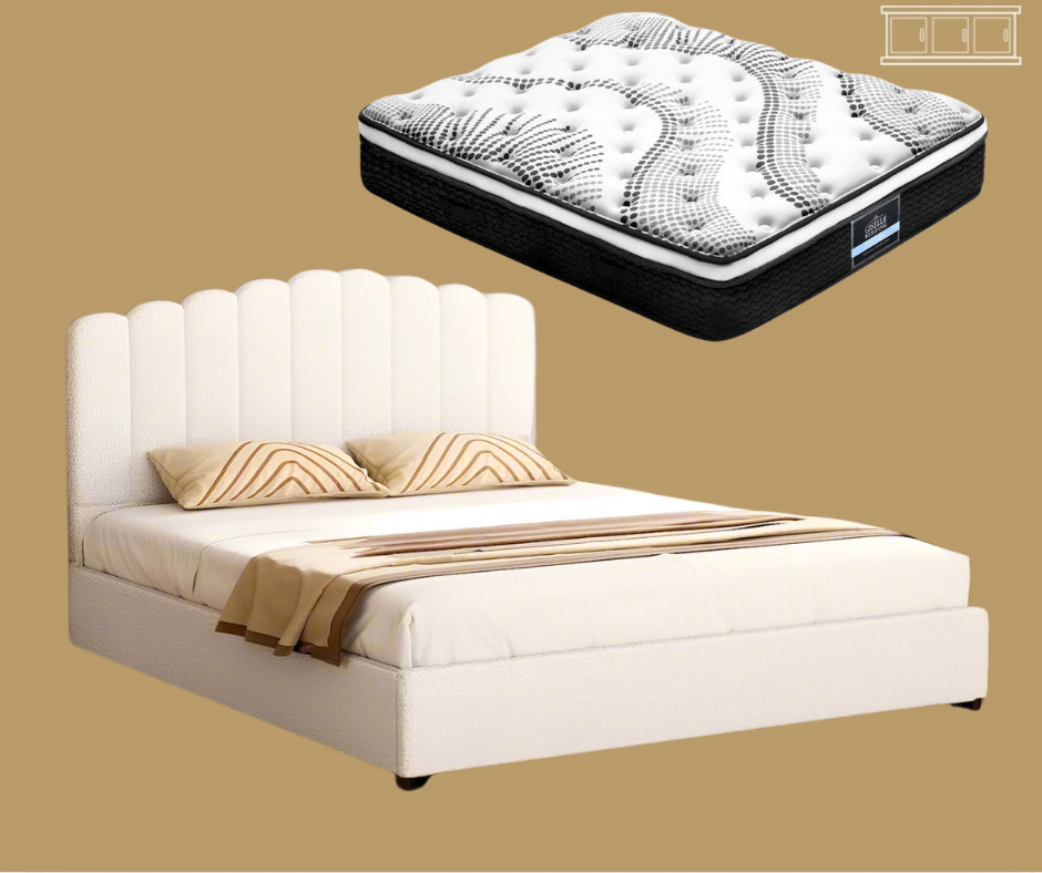 King (Beige) Serenade Luxe Bed Frame | Serenity Series Mattress | Combo