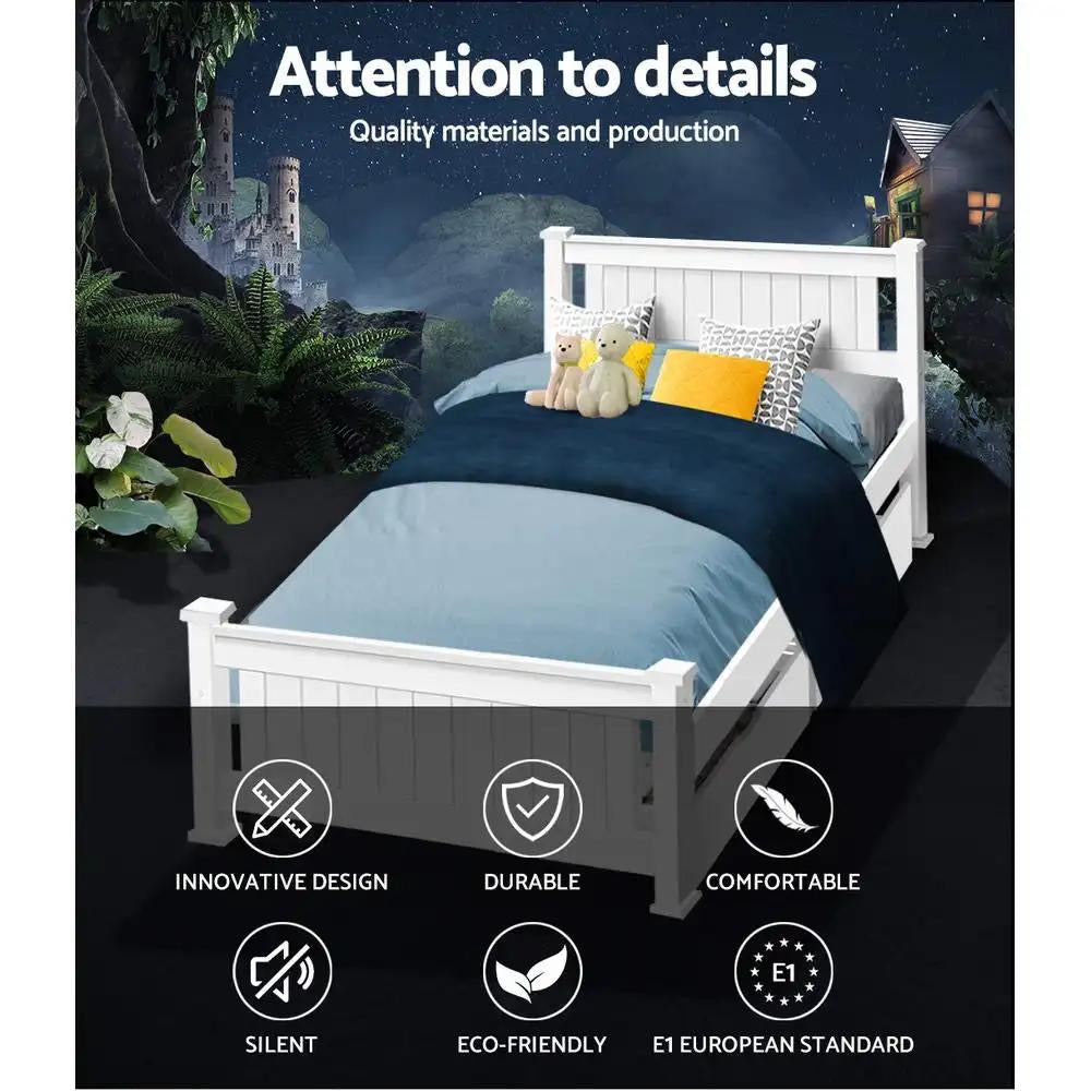 Single (White) NatureDream Bed Frame | Elysian Dream Series Mattress | Combo