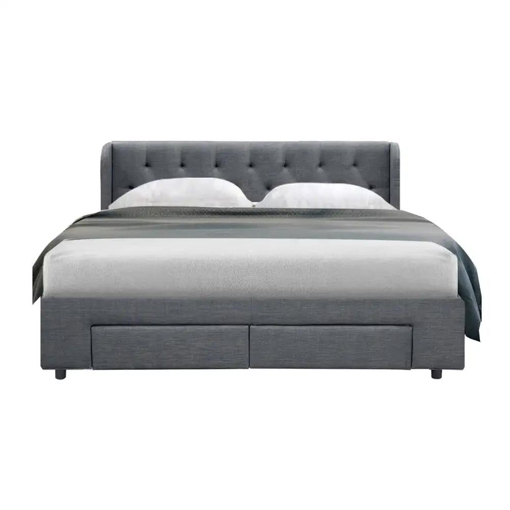 Queen (Grey) LuxSlumber Bed Frame | Serenade Luxury Series Mattress | Combo