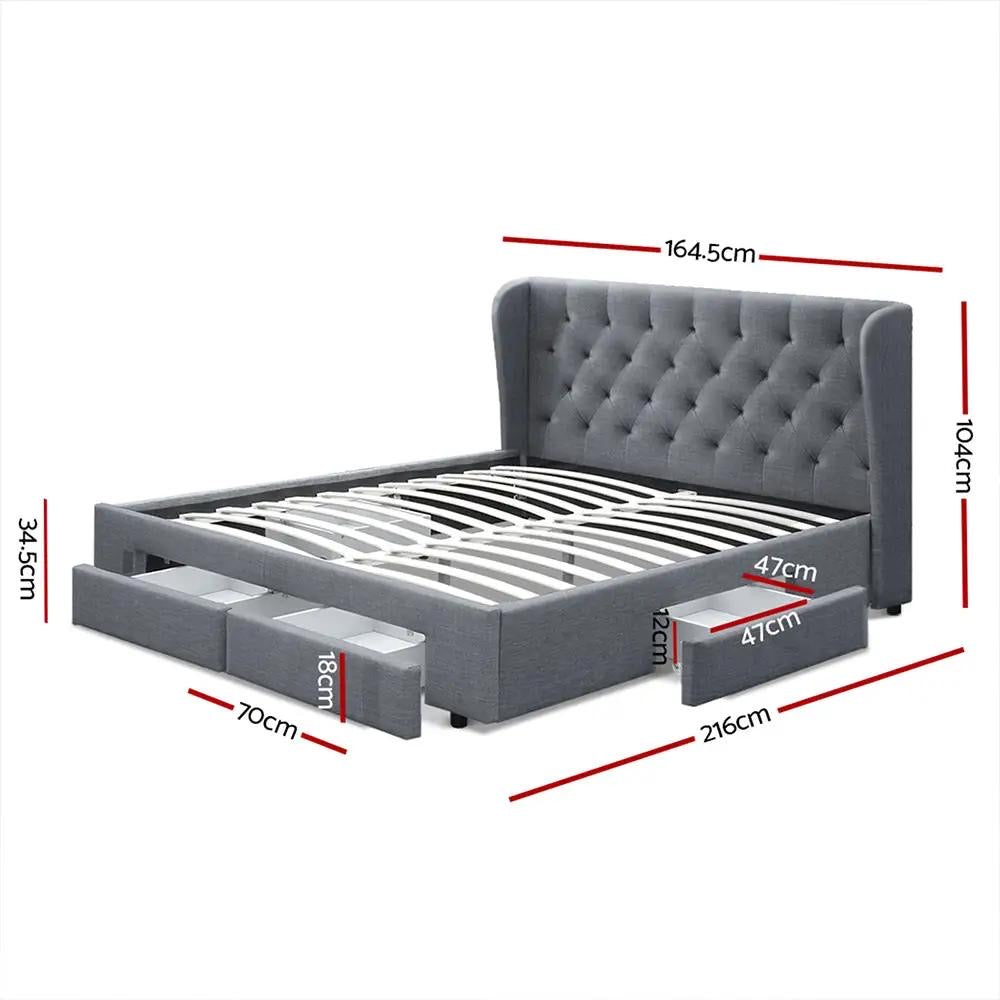 Queen (Grey) LuxSlumber Bed Frame | Serenade Luxury Series Mattress | Combo