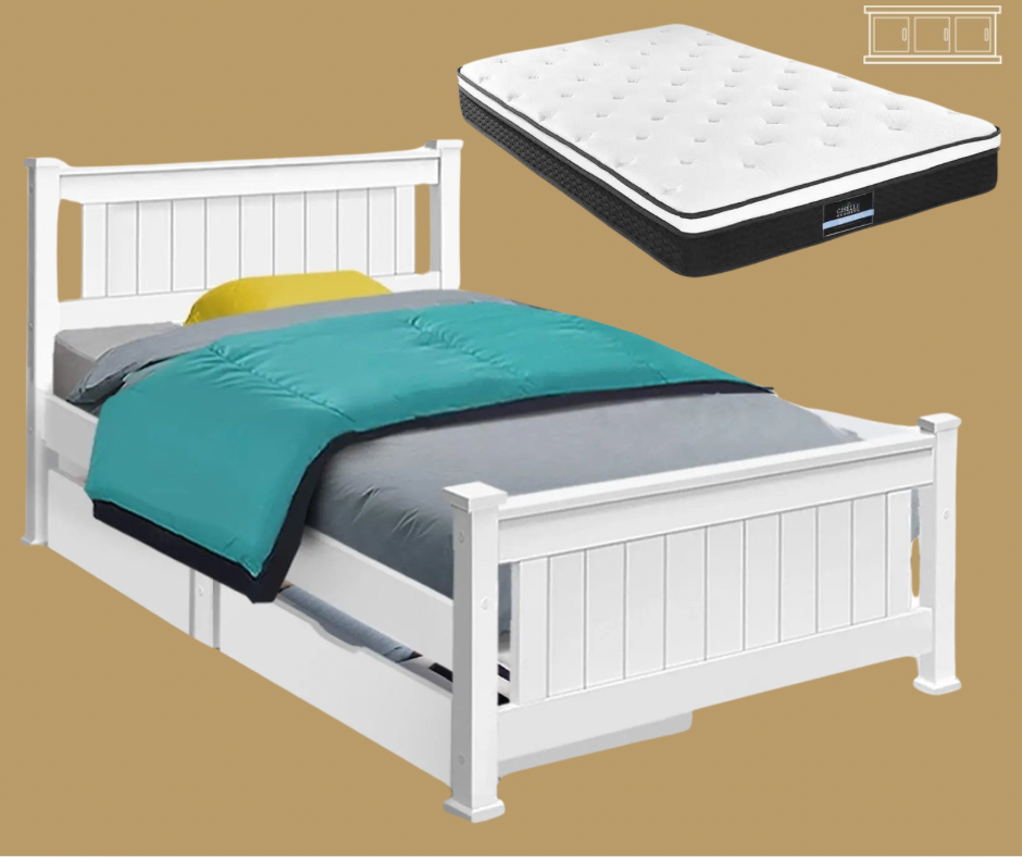 Single (White) NatureDream Bed Frame | Elysian Dream Series Mattress | Combo