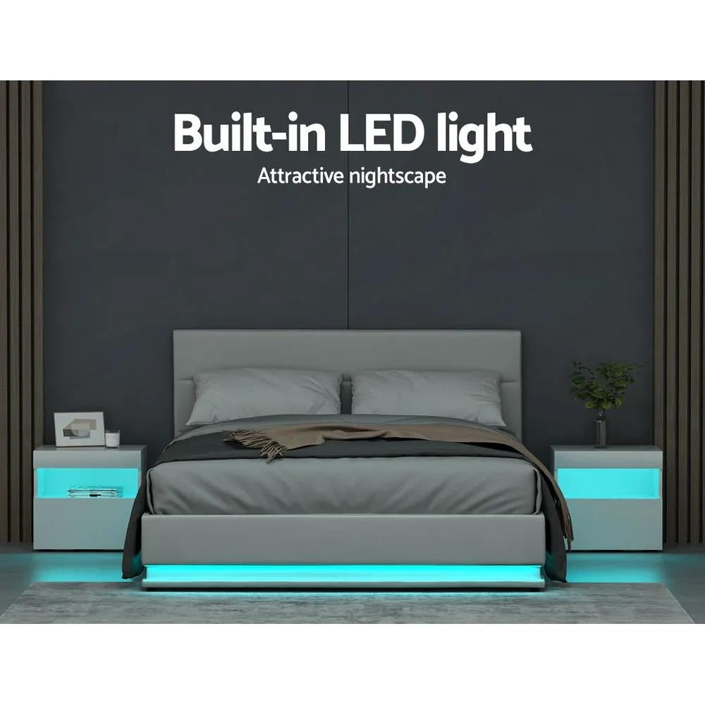 Double (White) LuxeLite LED Bed Frame | Elysian Dream Series Mattress | Combo