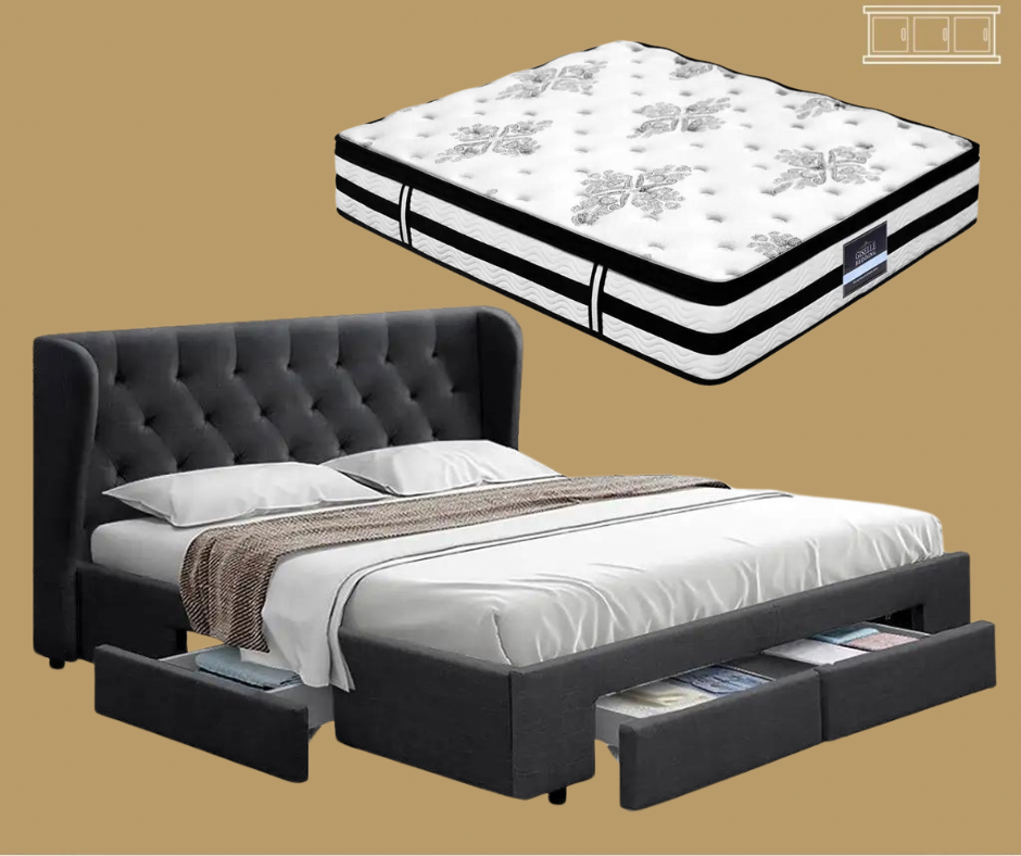 King (Charcoal) LuxSlumber Bed Frame | Serenade Luxury Series Mattress | Combo