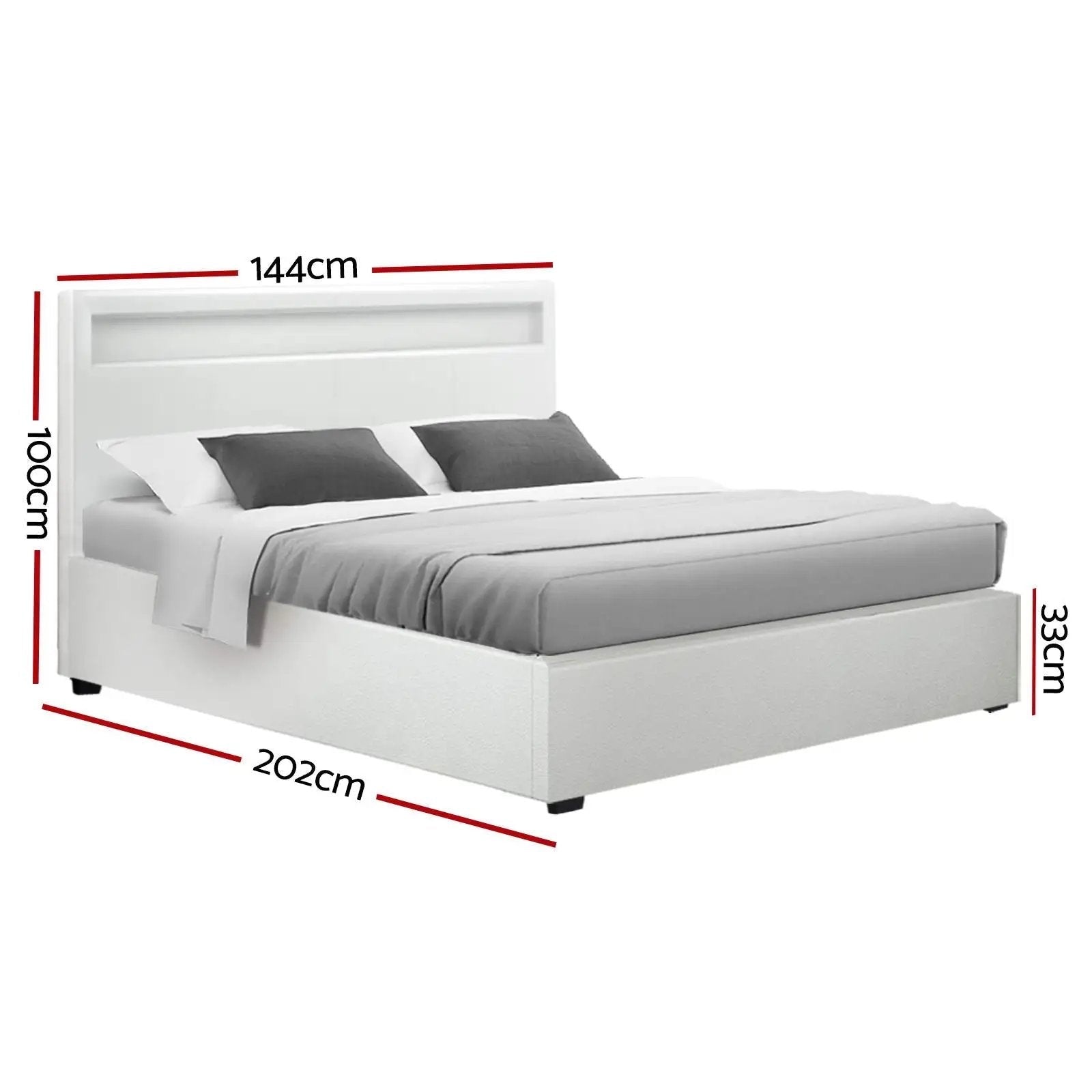 Double (White) RadianceLift LED Bed Frame | Elysian Dream Series Mattress | Combo