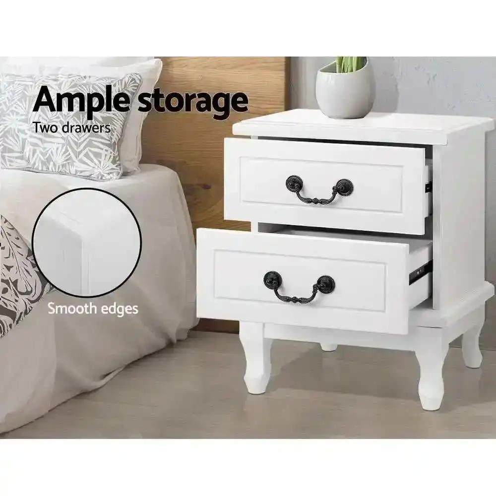 Enchanté Bedside Table & Tallboy Combo | White