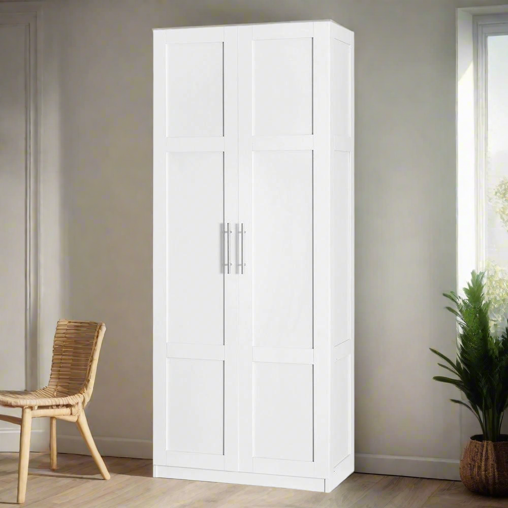 2 Door Clutter-Free Wardrobe | White