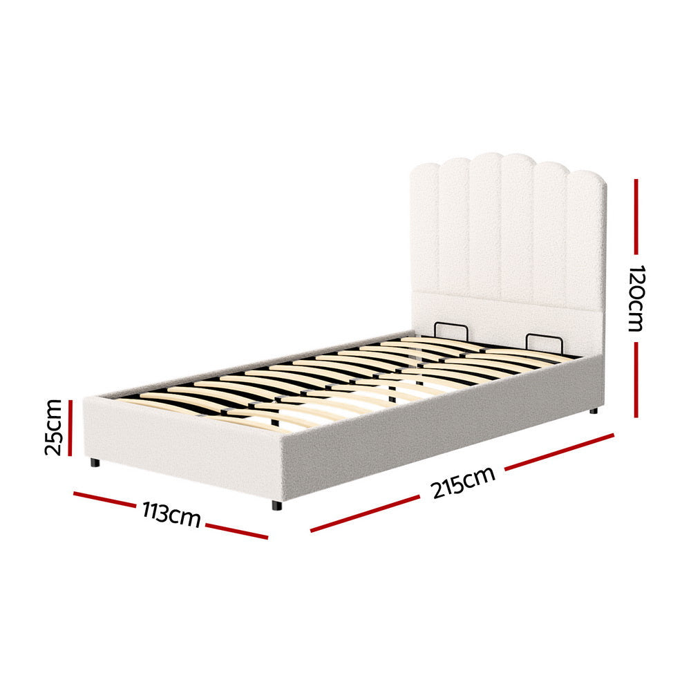 King Single (Beige) Serenade Luxe Bed Frame | Serenity Series Mattress | Combo