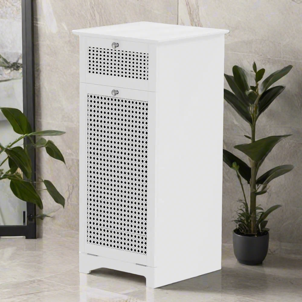 Serenity Clothes Hamper Cabinet | White