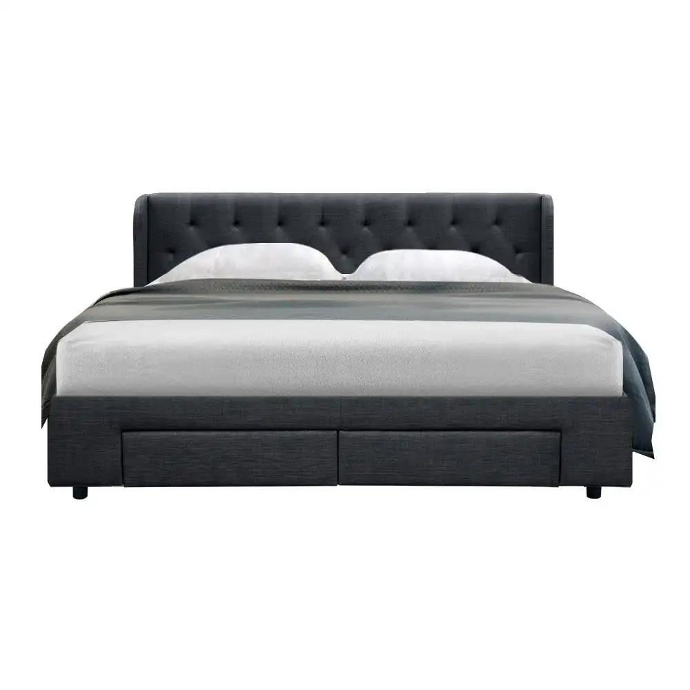 Queen (Charcoal) LuxSlumber Bed Frame | Serenade Luxury Series Mattress | Combo