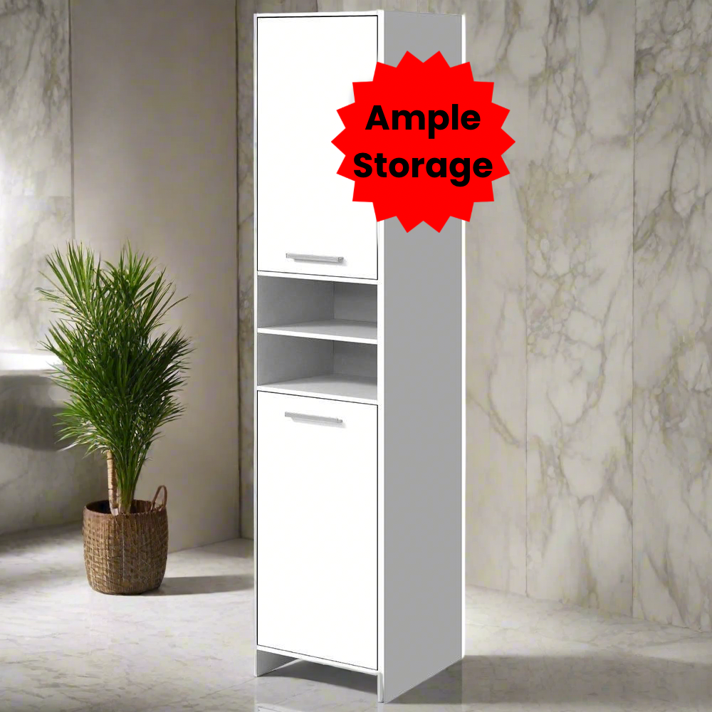 Ascend Tall Bathroom Cabinet | White