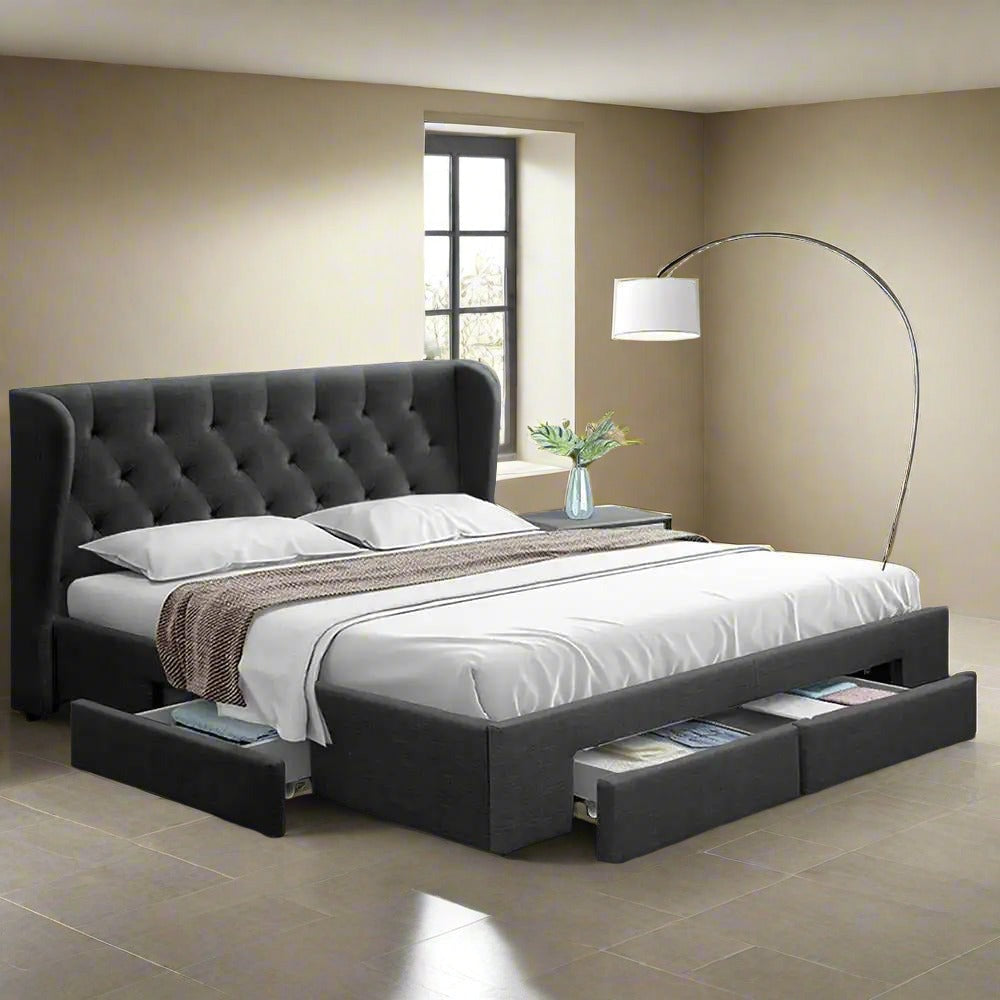 King (Charcoal) LuxSlumber Bed Frame | Serenade Luxury Series Mattress | Combo