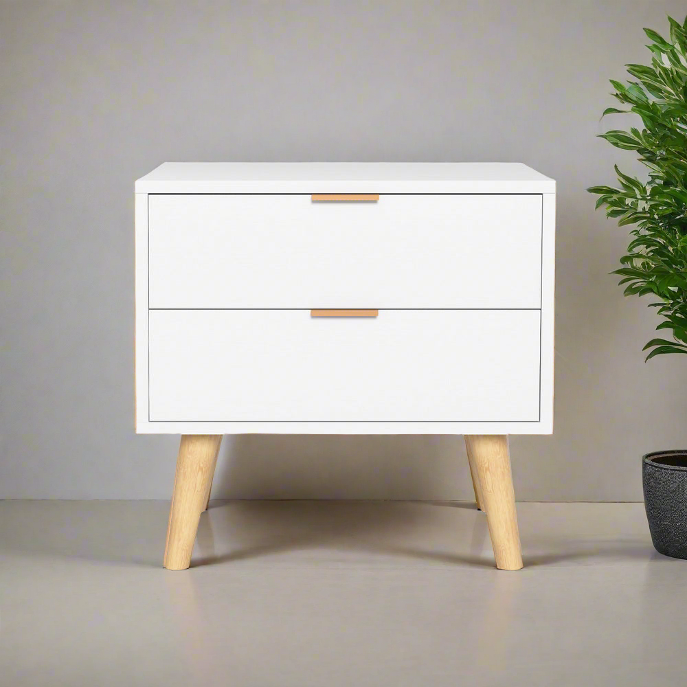 Eleganpine Bedside Table | White