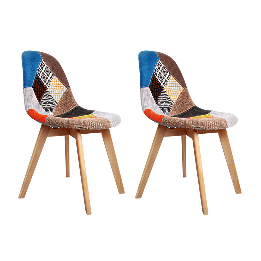 2 x RetroLux Dining Chairs | Multicolour