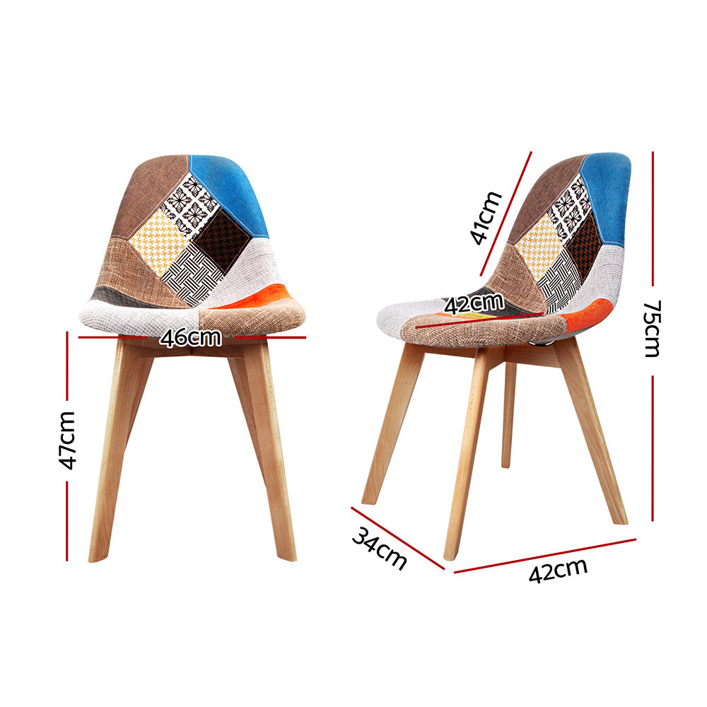 2 x RetroLux Dining Chairs | Multicolour