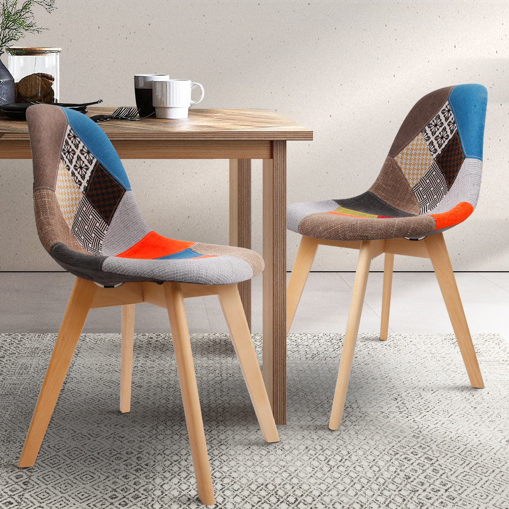 2 x RetroLux Dining Chairs | Multicolour