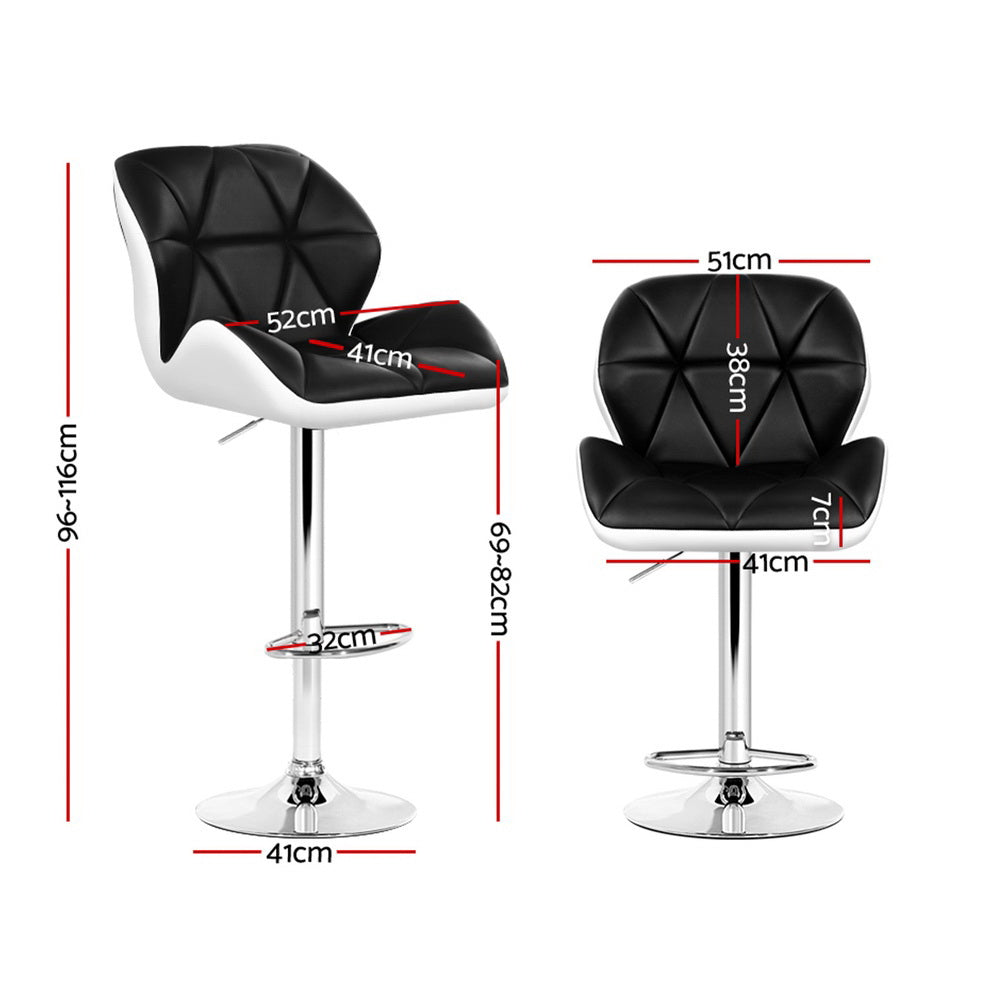 4x Metro Luxe Bar Stools | Black & White