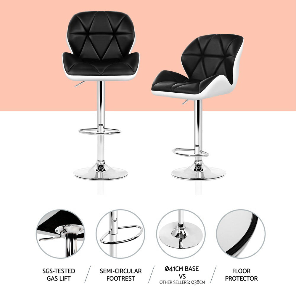 4x Metro Luxe Bar Stools | Black & White