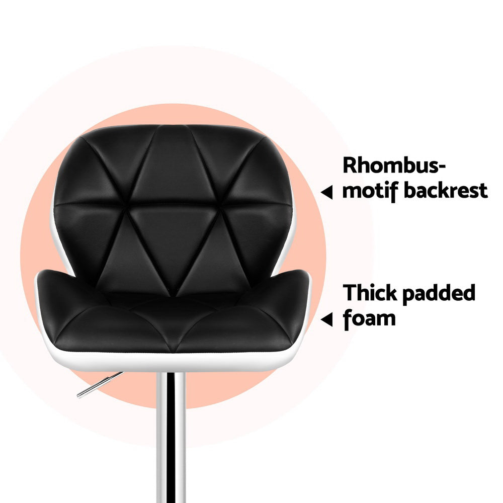 4x Metro Luxe Bar Stools | Black & White