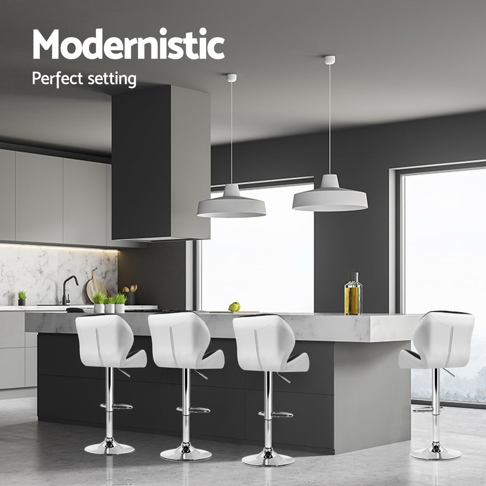 4x Metro Luxe Bar Stools | Black & White