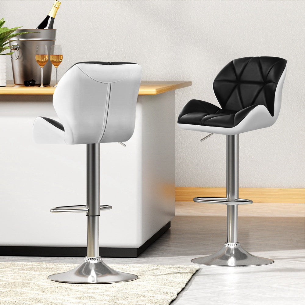 4x Metro Luxe Bar Stools | Black & White