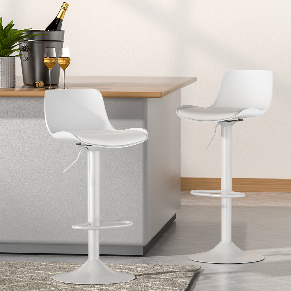 2x Fynnick Bar Stools | White