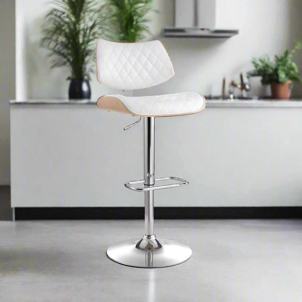 Elegance Swivel Bar Stool | White