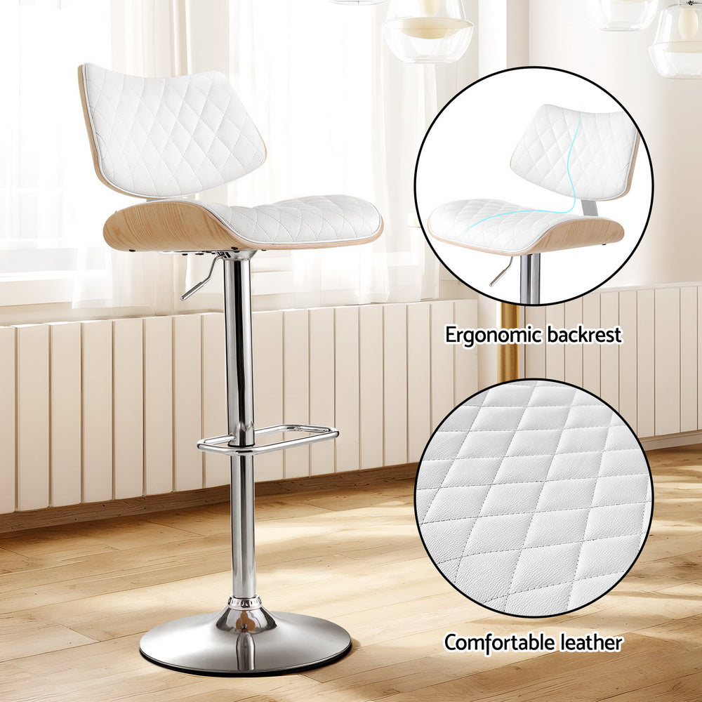 Elegance Swivel Bar Stool | White