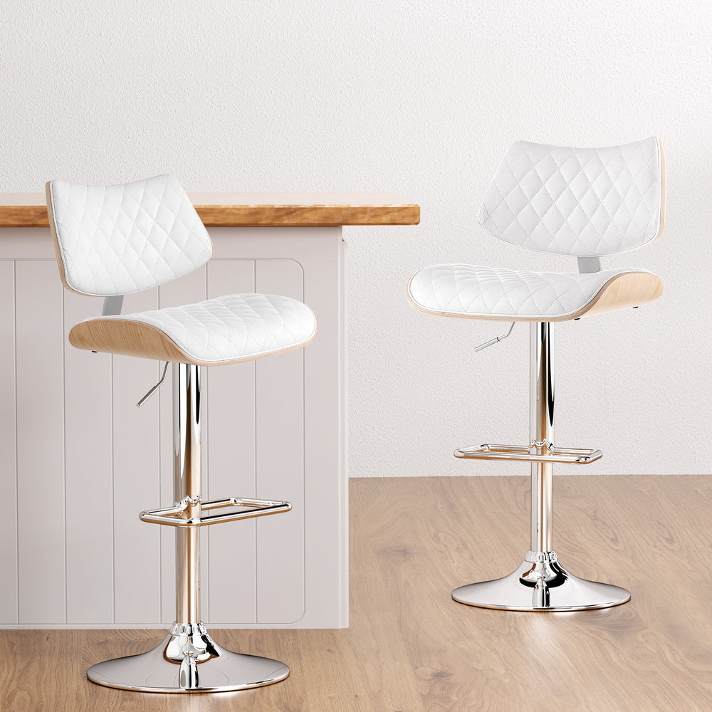 Elegance Swivel Bar Stool | White