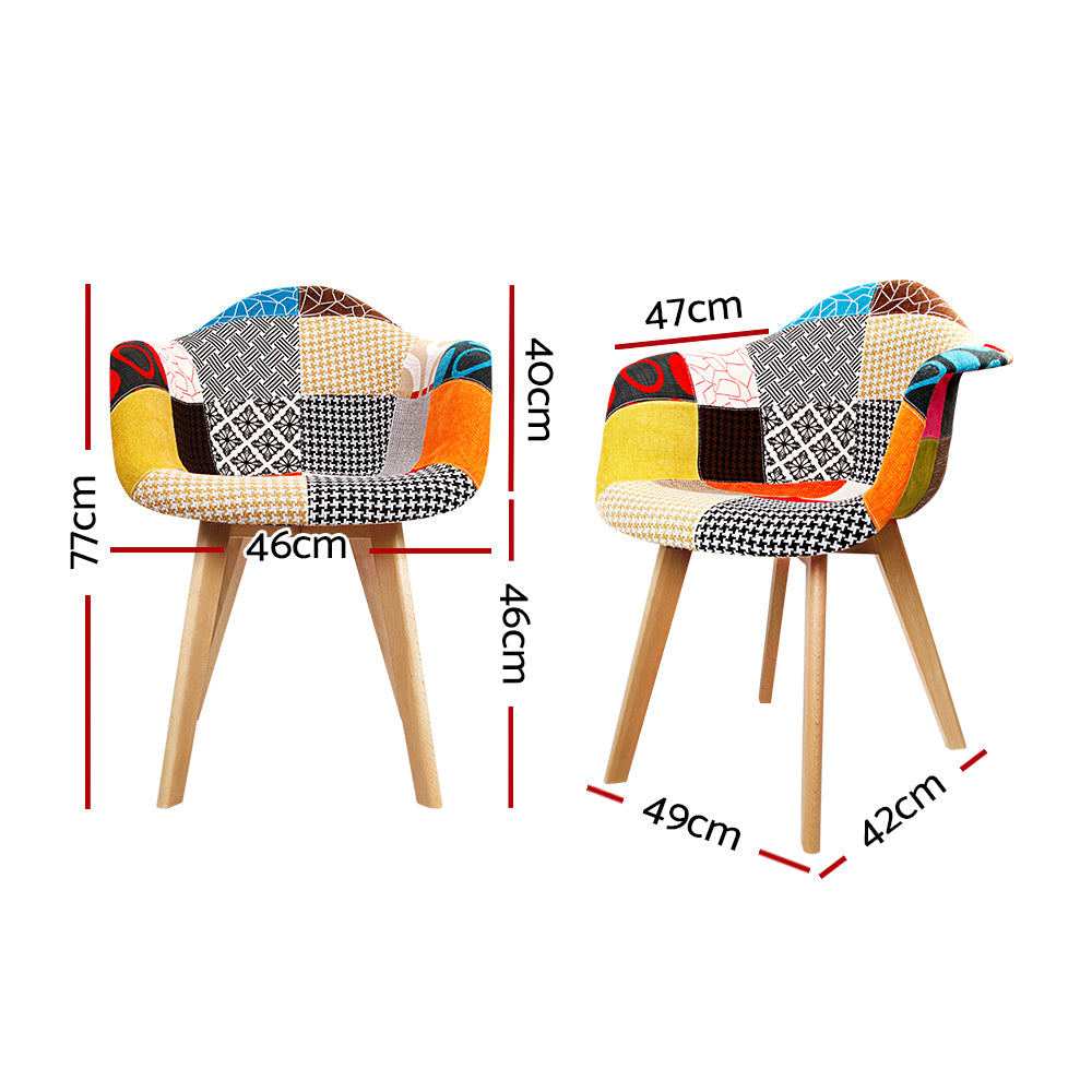 2 x RetroMax Dining Chairs | Multicolour