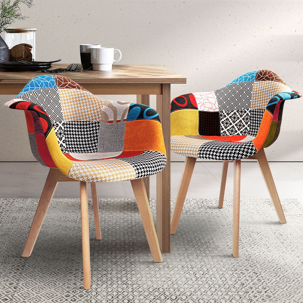 2 x RetroMax Dining Chairs | Multicolour