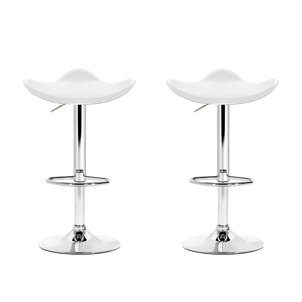 2x Opulent Elegance Bar Stools | White