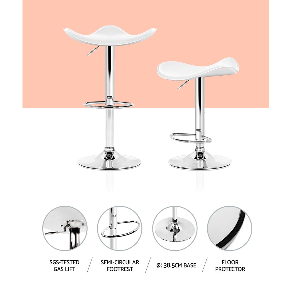 2x Opulent Elegance Bar Stools | White