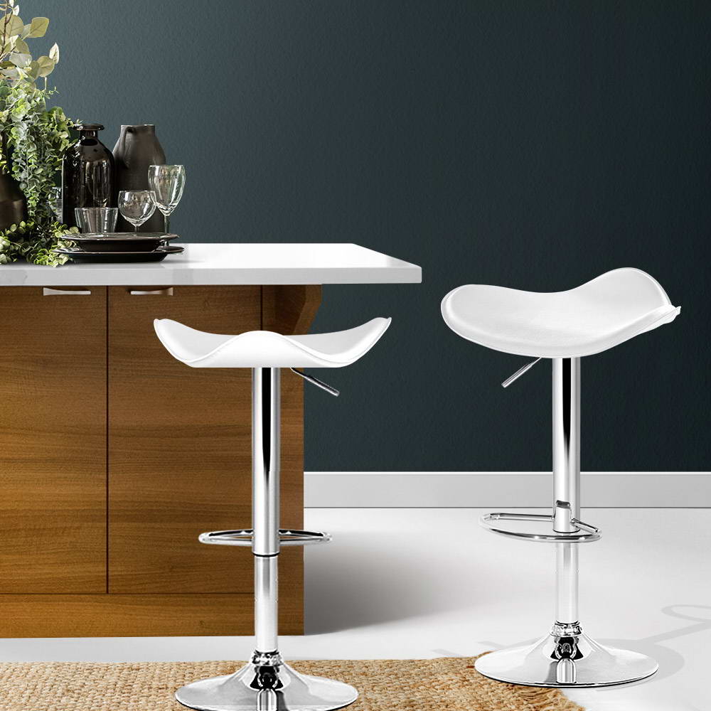 2x Opulent Elegance Bar Stools | White