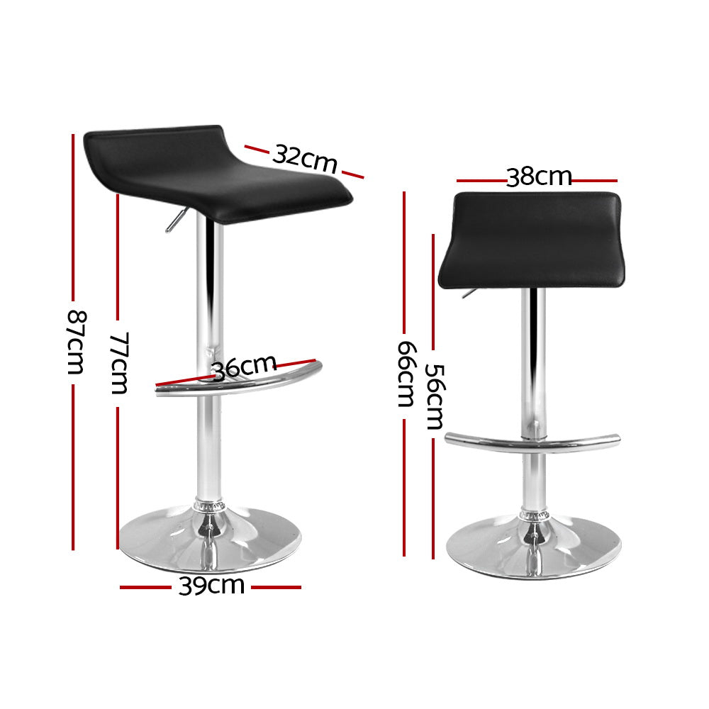 4x Sena Adjustable Gas Lift Bar Stools | Black