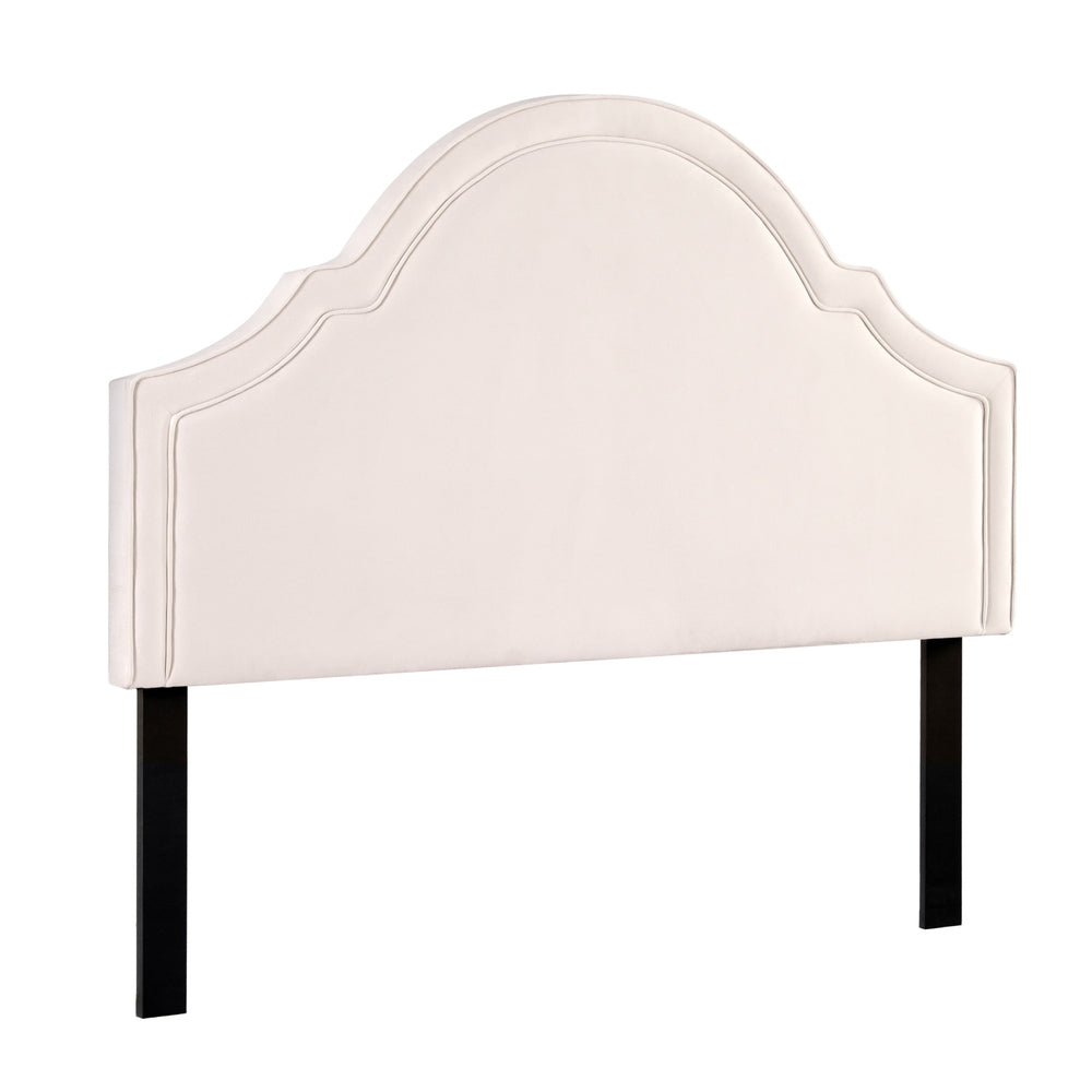 Queen Size Artly Velvet Bed Head | Beige