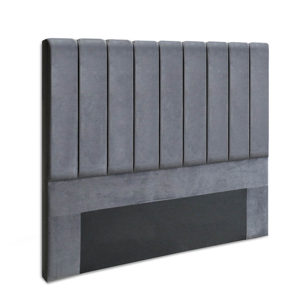 Double Velas Velvet Bed Headboard | Grey