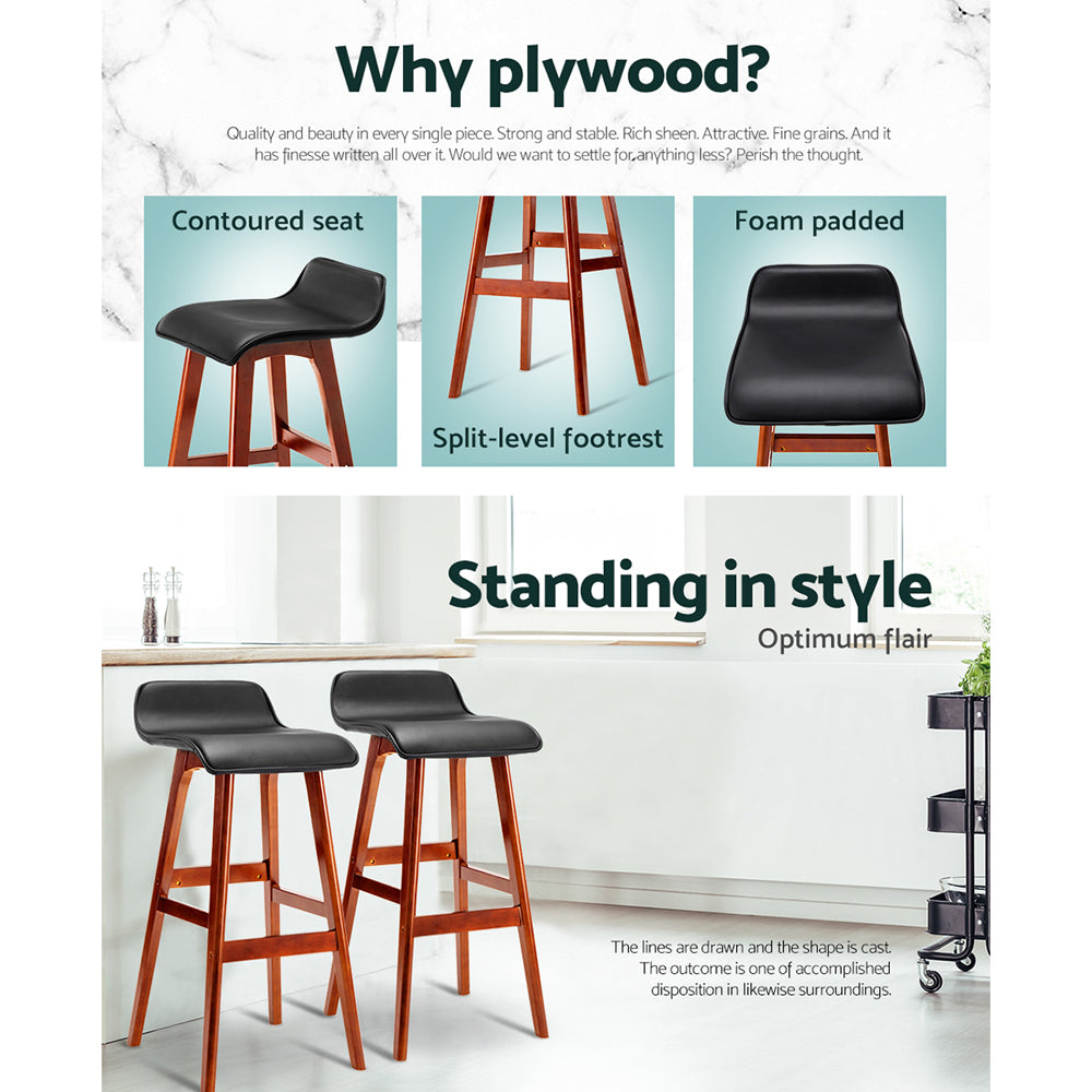 2x Slivian Bar Stools | Black