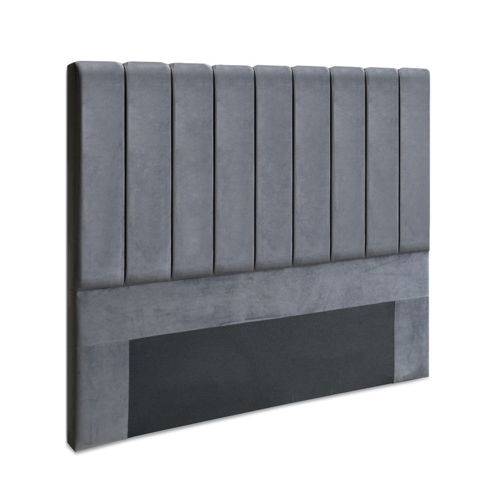 Queen Velas Velvet Bed Headboard | Grey